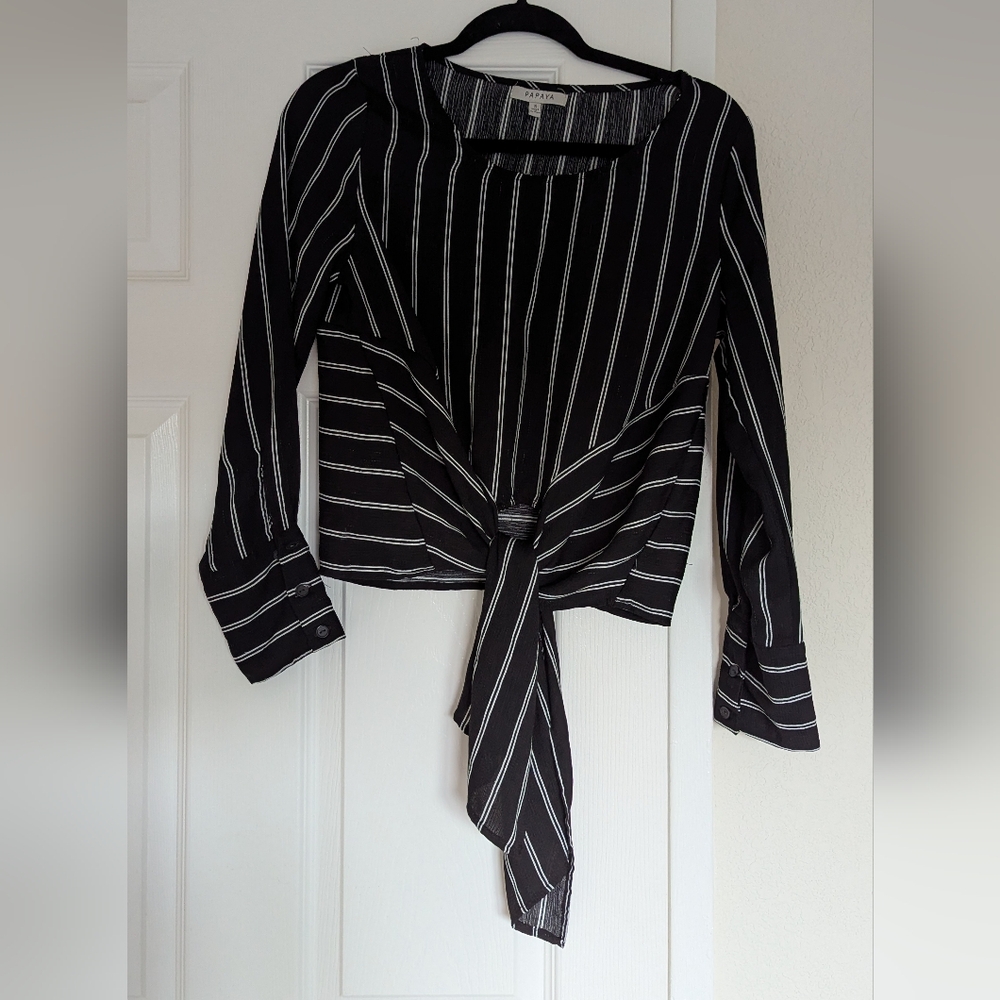 Black Striped Women's Top